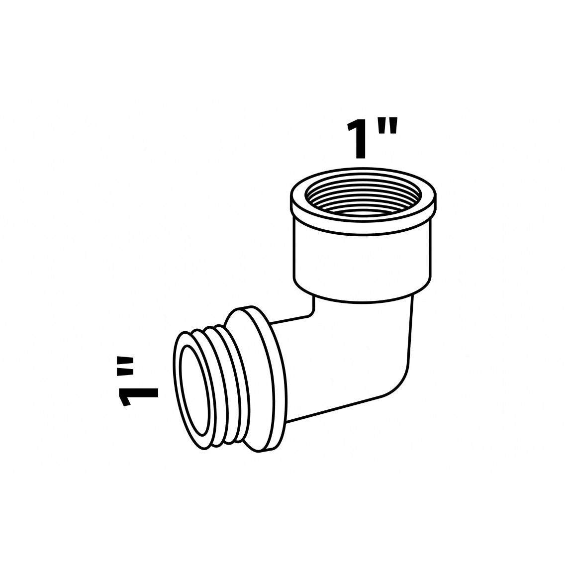 989394355 LT coude 90°, vierge, 1" F x 1" M vue 2