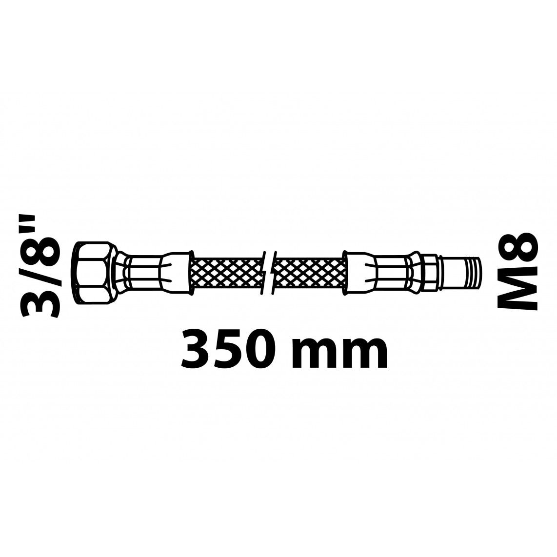 98627988 Flexaansluitslang 350 mm, 3/8"BI x M8AG vue 2