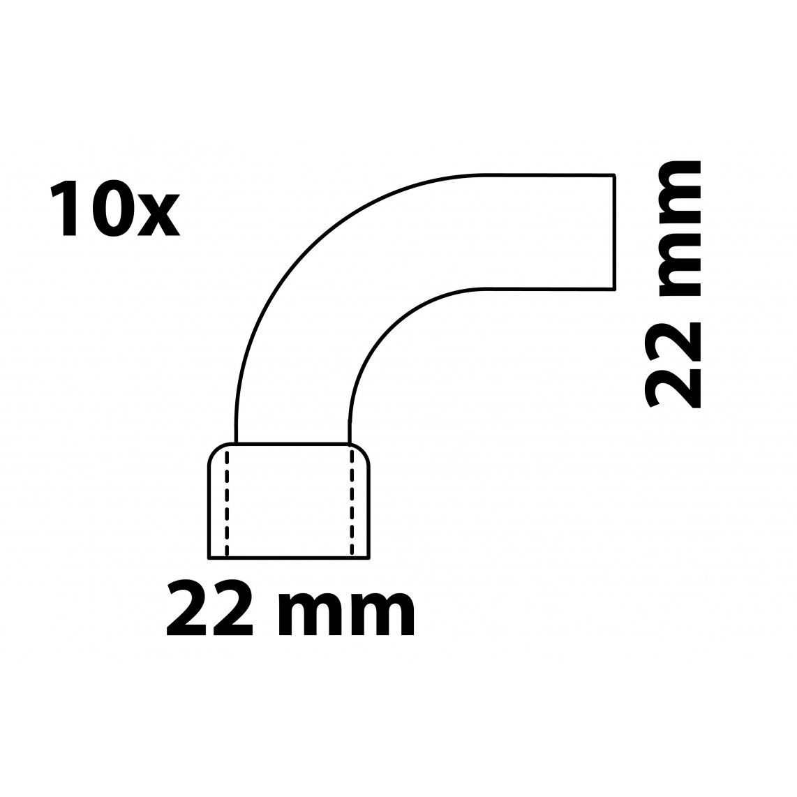 989029655 CU arc 90°, vierge, 22 mm, 1 manchon, (5001a) (10x) vue 4