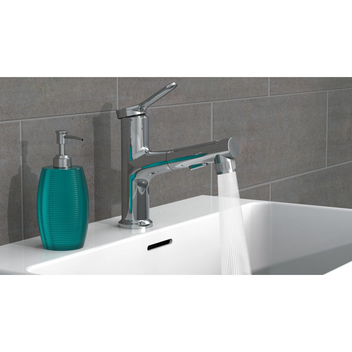 NI075VARCR VARIABILE Wash basin mixer, chrome, with pull-out sprayer vue 8