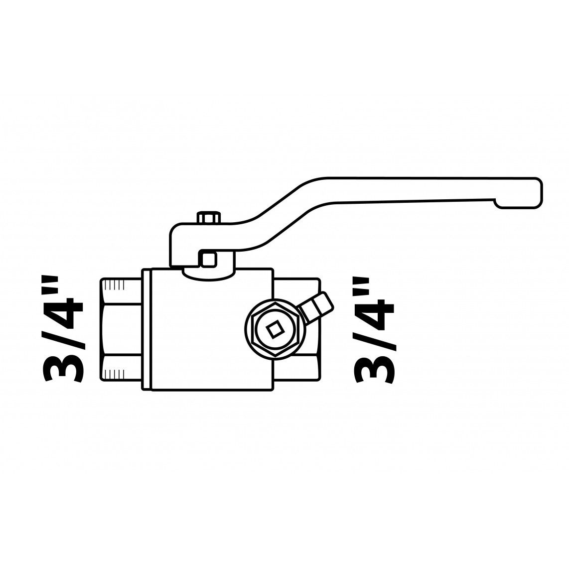 988596248 Robinet à sphère, nickelé, 3/4" F, avec vidange vue 2