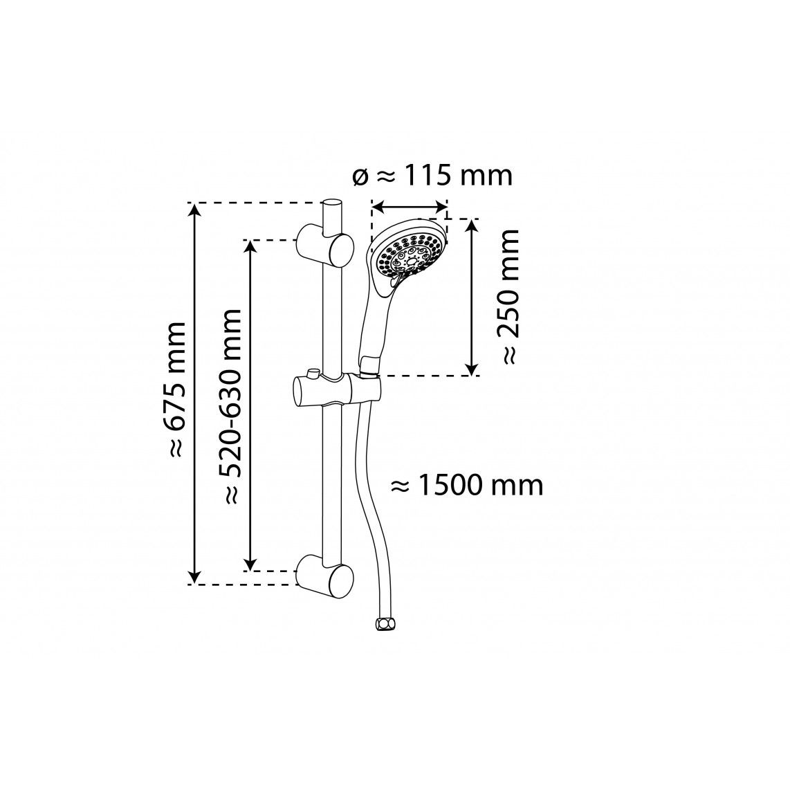 DX6051CSB WELLY Set barre de douche, chromé vue 7
