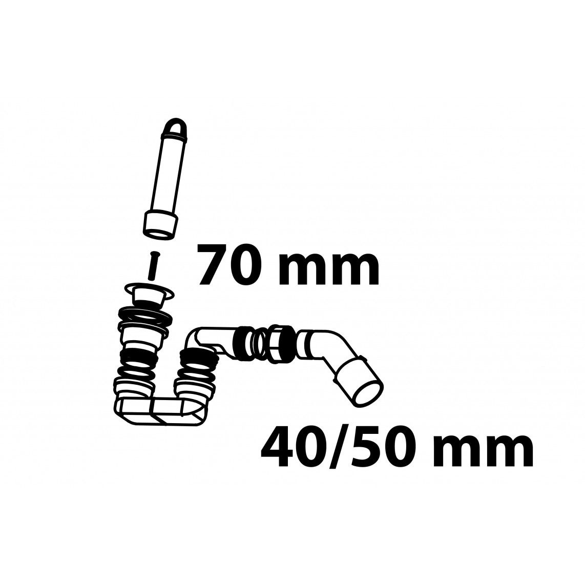 98809148 Standpipe valve, chrome/white, 1 1/2" x 40/50 mm, with trap vue 2