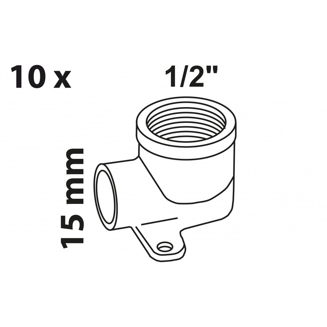 989128655 BR disque mural, vierge, 15 mm x 1/2" F, 1 manchon (4472g) (10x) vue 2