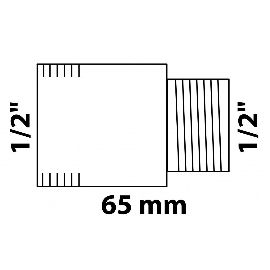989316555 MS kraan verlengstuk, chroom, 1/2" x 65 mm, vue 2