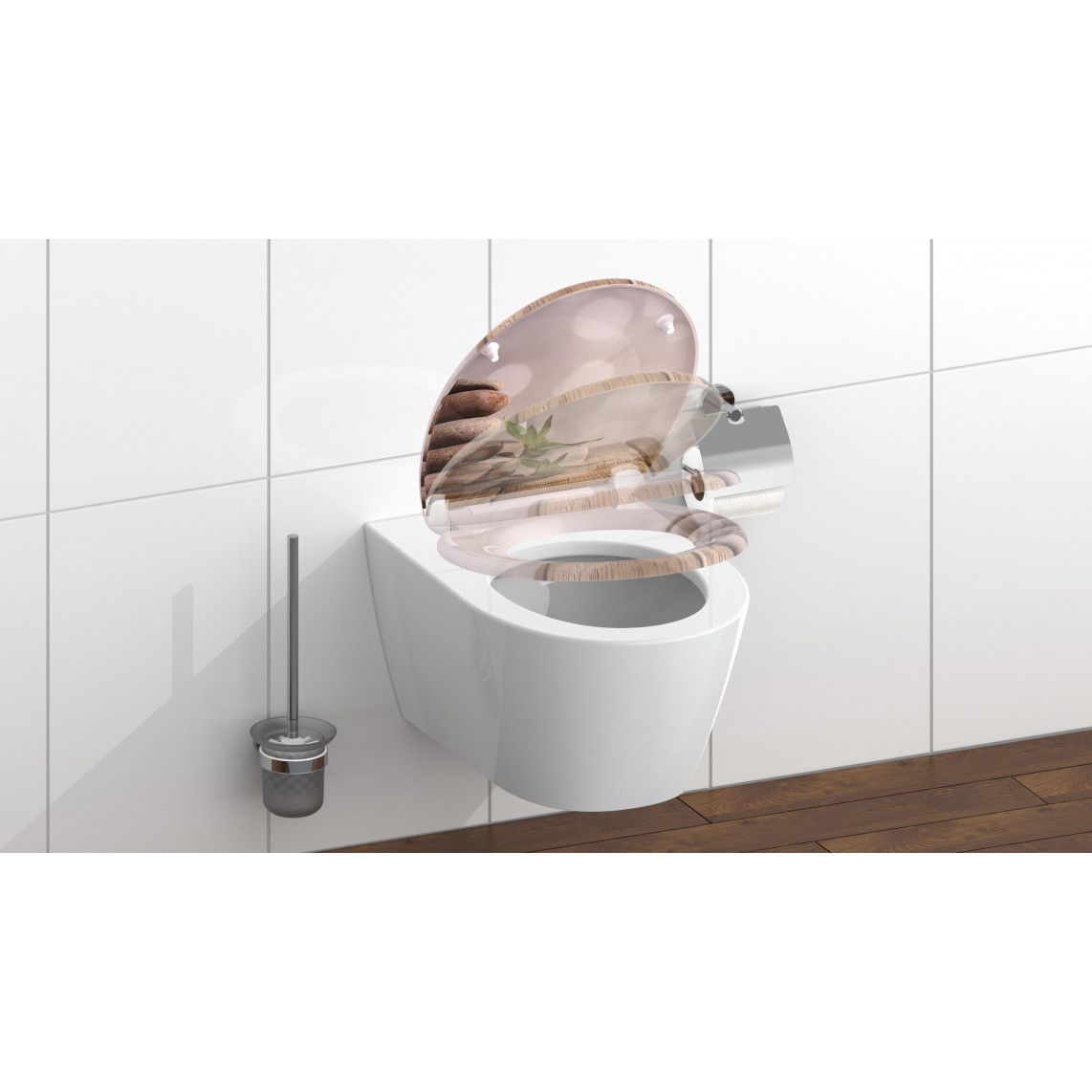 82380 Duroplast WC-zitting STONE PYRAMID, met valrem en afneembaar vue 9
