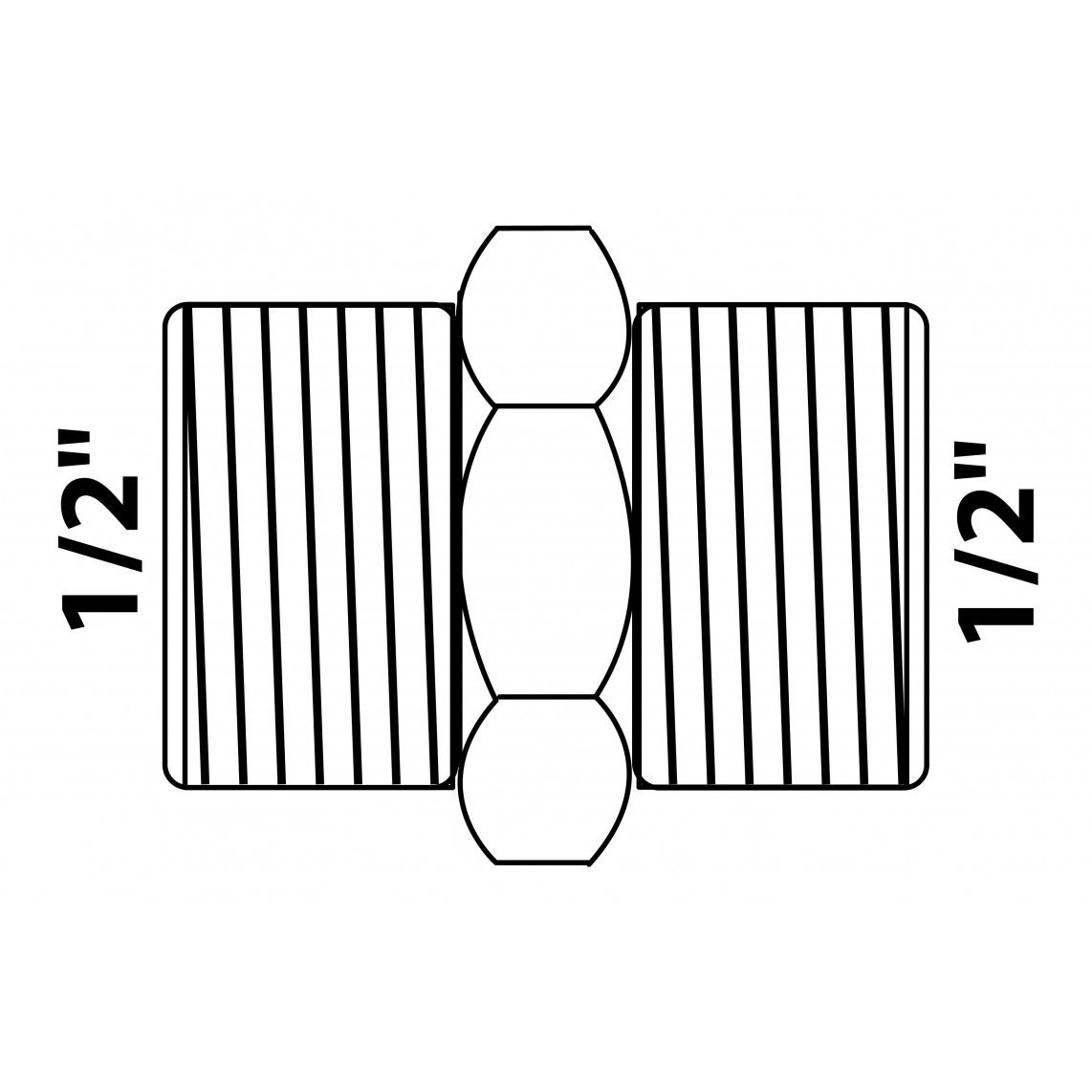 989342155 LT mamelon double, chromé, 1/2" M, vue 2