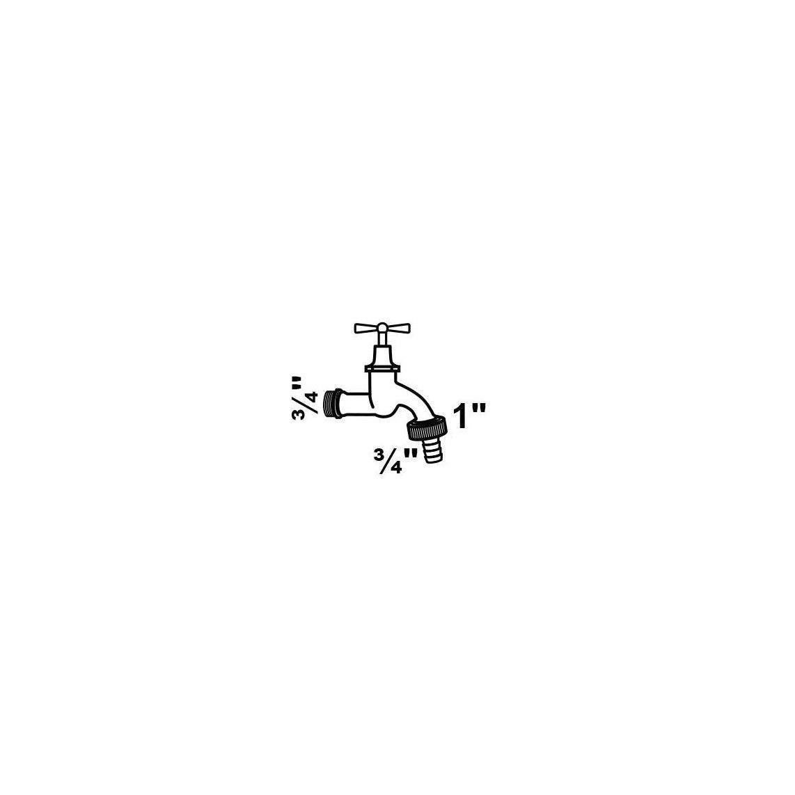 98028852 MS tapkraan knevel greep, blanco, 3/4"BU x 1"BU x 3/4"T vue 2