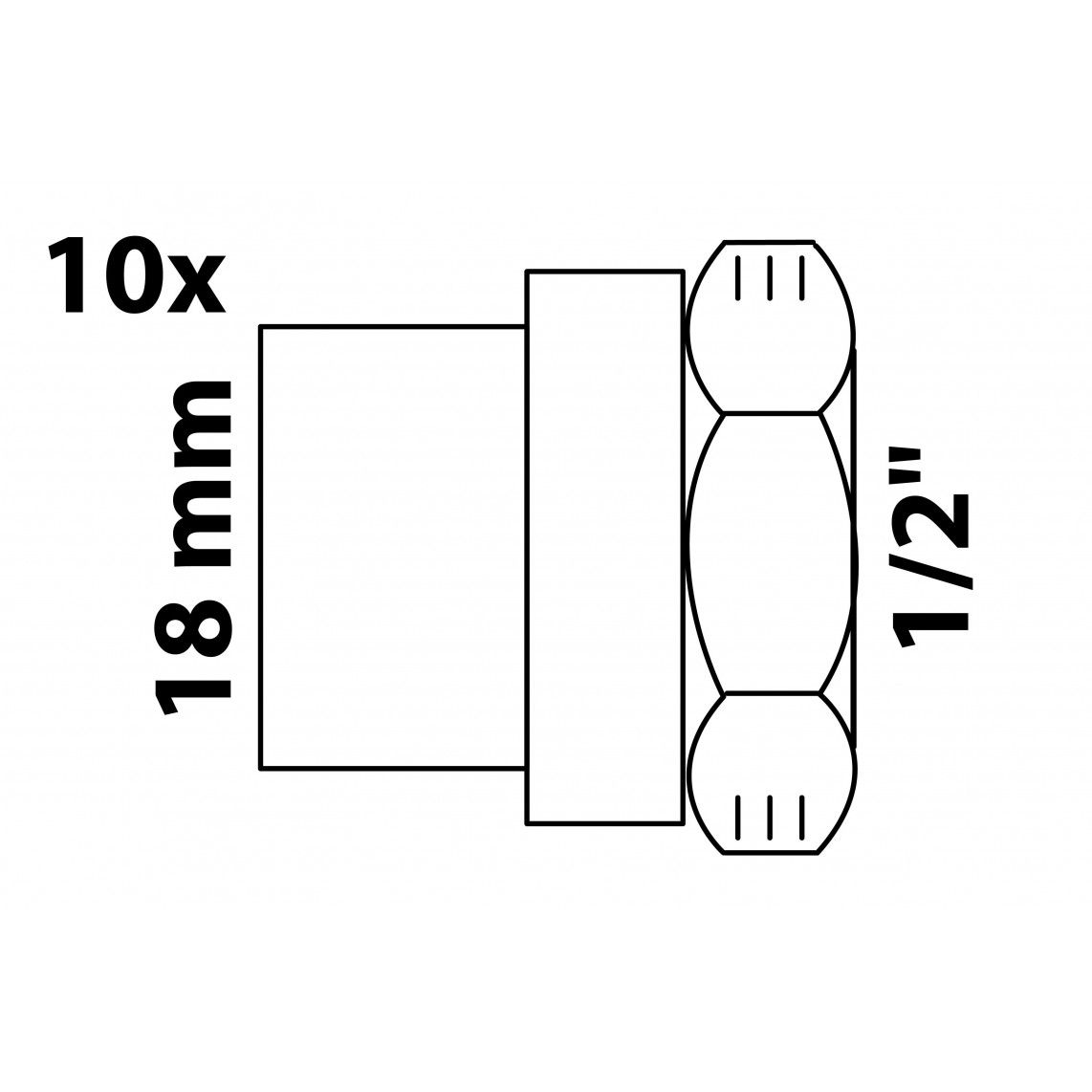 989108655 BR overgangsmof, blanco, 18 mm x 1/2"BI, 1 mof (4270g) (10x) vue 2
