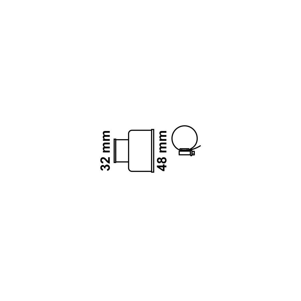988248113 WC verbindingsstuk, 32 x 48 mm, met slangklem vue 2