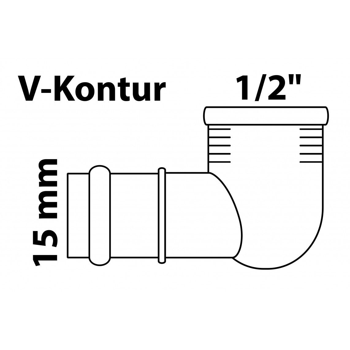 988621254 BR knie 90°, blanco, 15 mm x 1/2"BI, 1 mof, (P4090g) vue 2