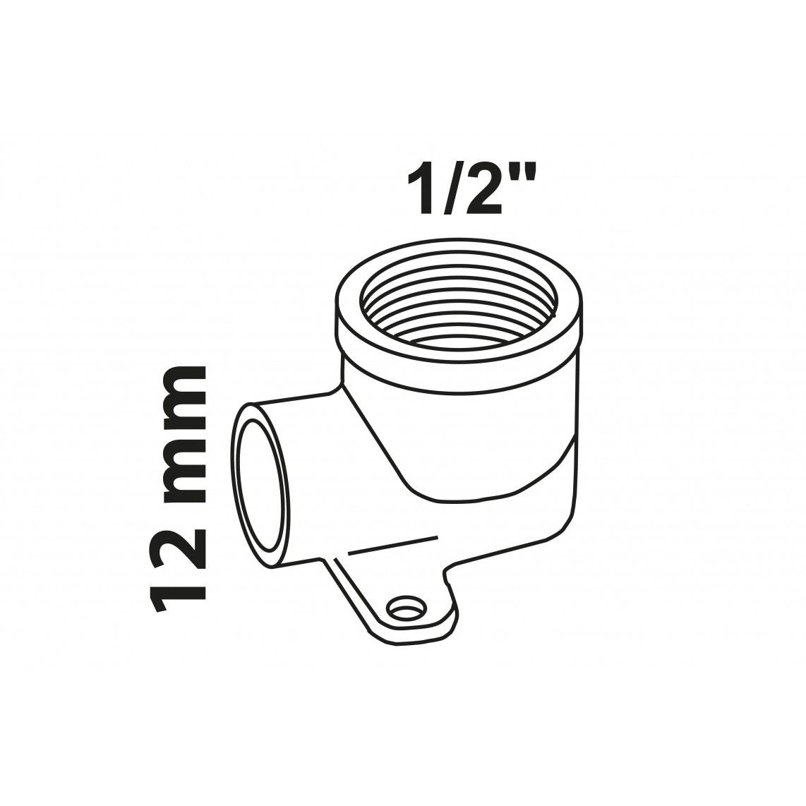 989127055 BR wandplaat, blanco, 12 mm x 1/2"BI, 1 mof (4472g) vue 2