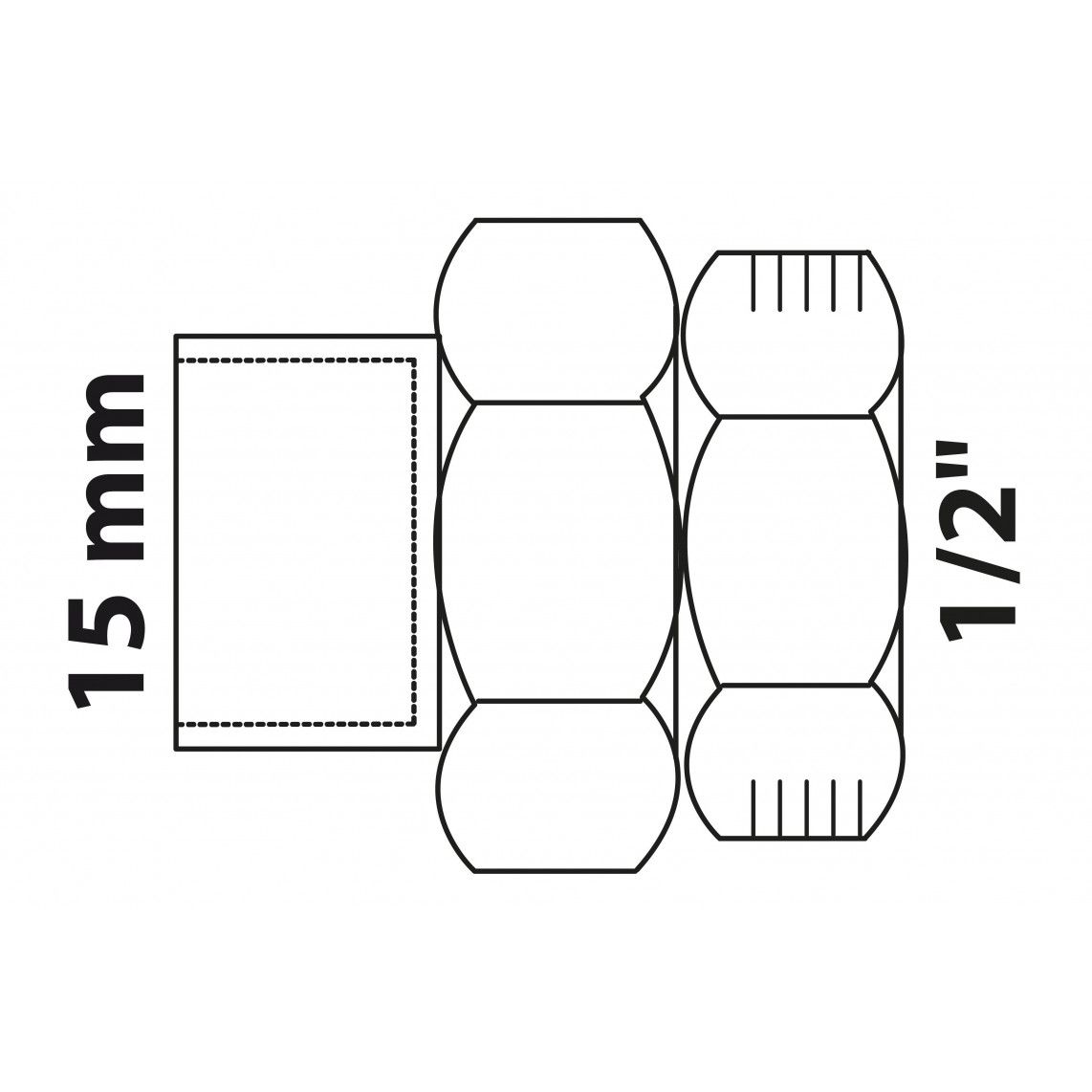 989247055 BR schroefverbinding, blanco, 15 mm x 1/2"BI, conische afdichting, 1 mof (4340g) vue 2