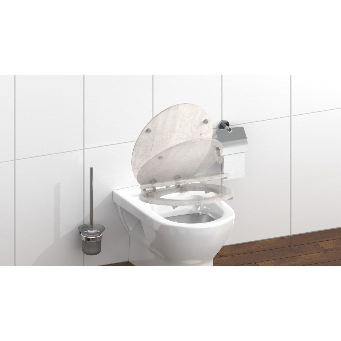 80192 MDF Toilet seat LIGHT WOOD, with soft close vue 9