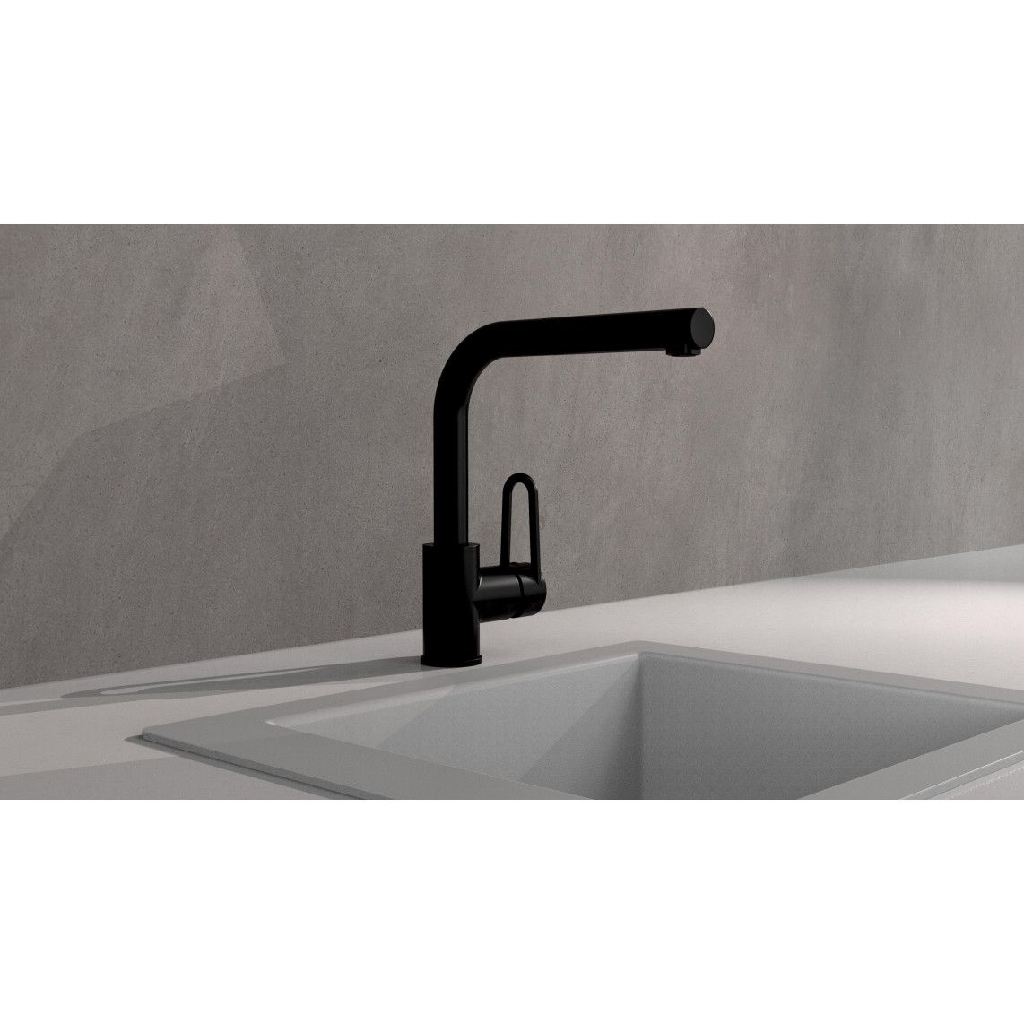 26239 DESIGN RING Mitigeur évier, noir mat, avec douchette à rincer extractible vue 6