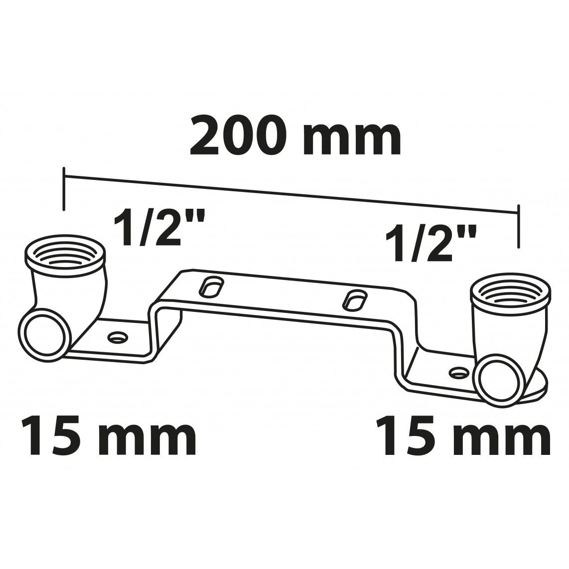 989122755 Mounting unit, red brass, 15 mm x 1/2" female x 200 mm, 1 socket vue 2