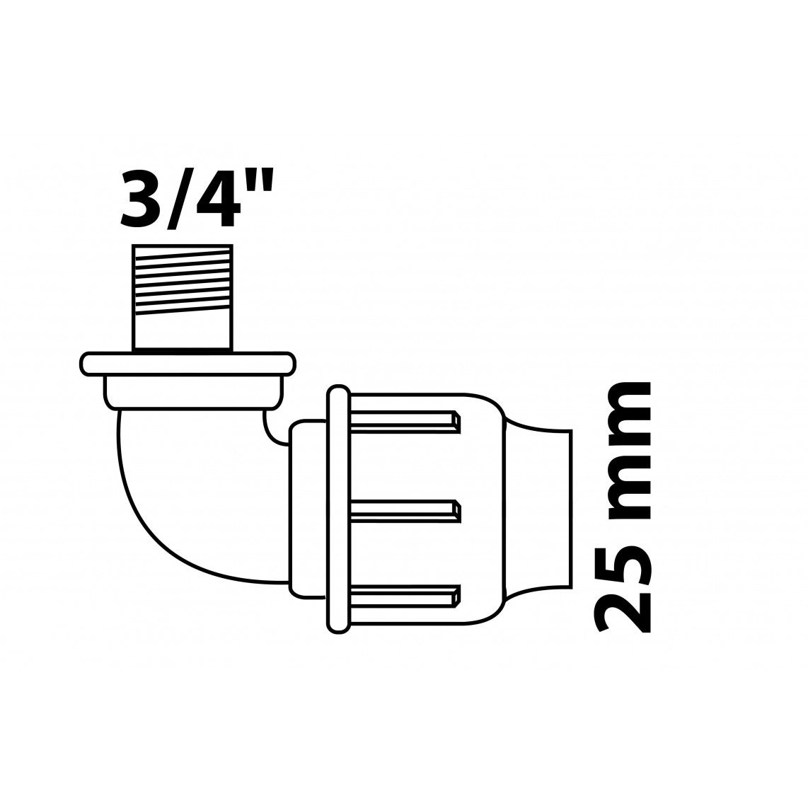 984847217 PP coude 90°, 25 mm x 3/4" M, raccord à serrer pour PEHD/socarex vue 2