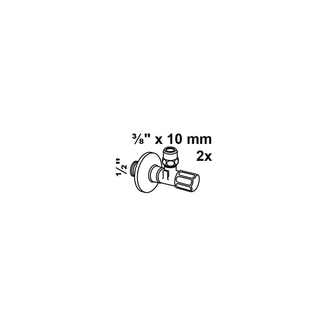 98625714 hoekstopkraan,chroom, 1/2"BU x 3/8"BU x 10 mmQ, met Duwrozet (2x) vue 3