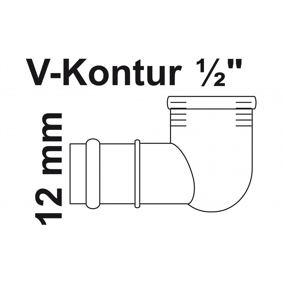 988621155 BR coude 90°, vierge, 12 mm x 1/2" F, 1 manchon, (P4090g) vue 2