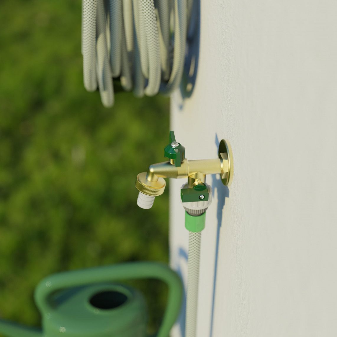 99720225 2-ways-ball-outlet valve, brass, 3/4" male x 1" male x 1" male vue 8