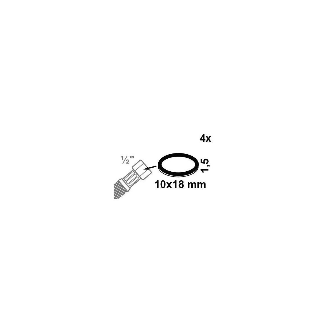98696490 Screw connection gasket, fibre, 10 x 18 x 1,5 mm, for 1/2" (4x) vue 2