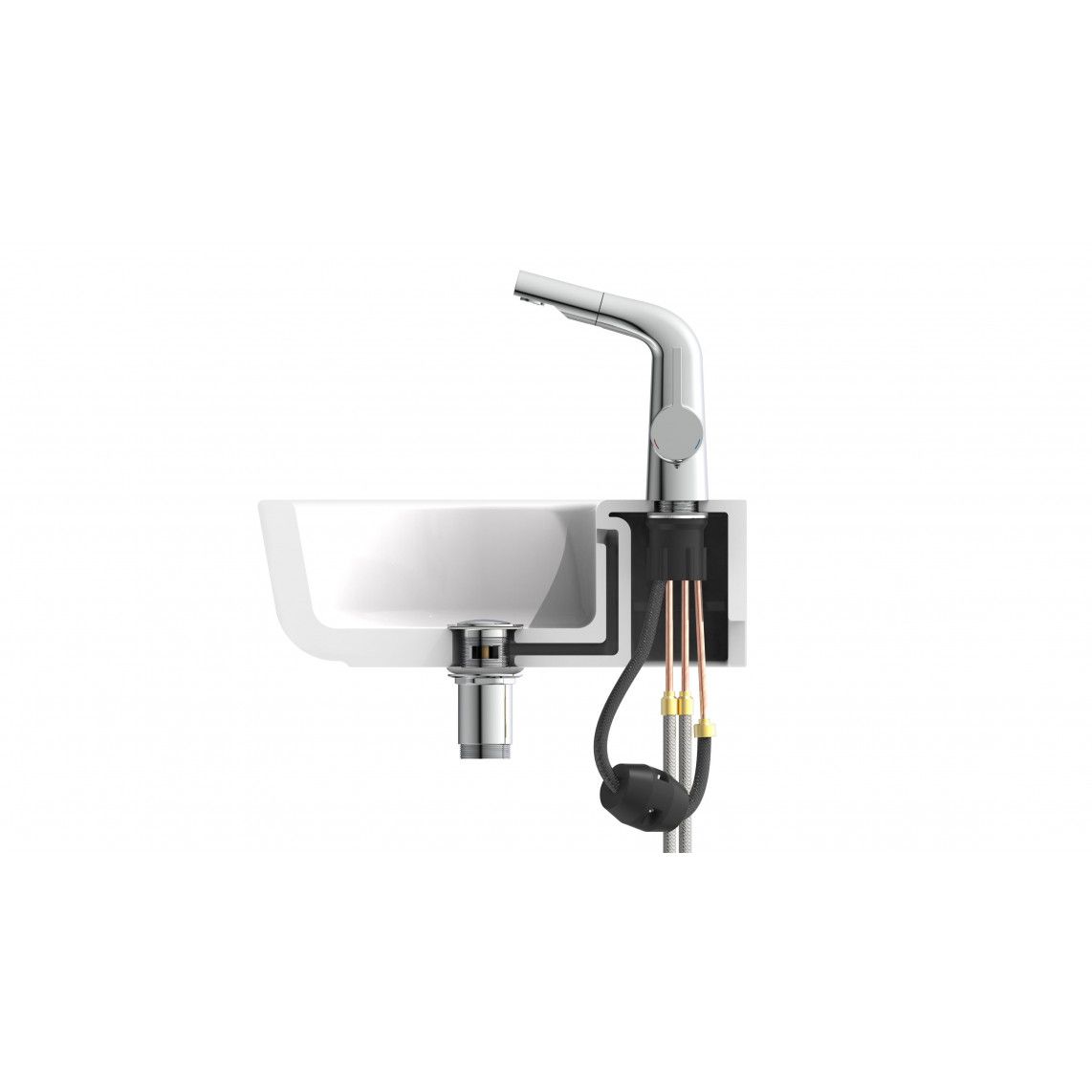 NI075COCR COOL Mitigeur lavabo, chromé, avec douchette à cheveux extractible vue 7