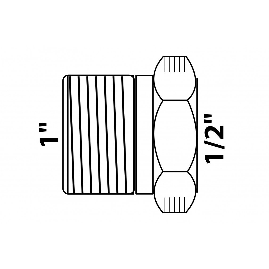 989334355 Raccord réducteur en laiton, vierge, 1" M x 1/2" F vue 2