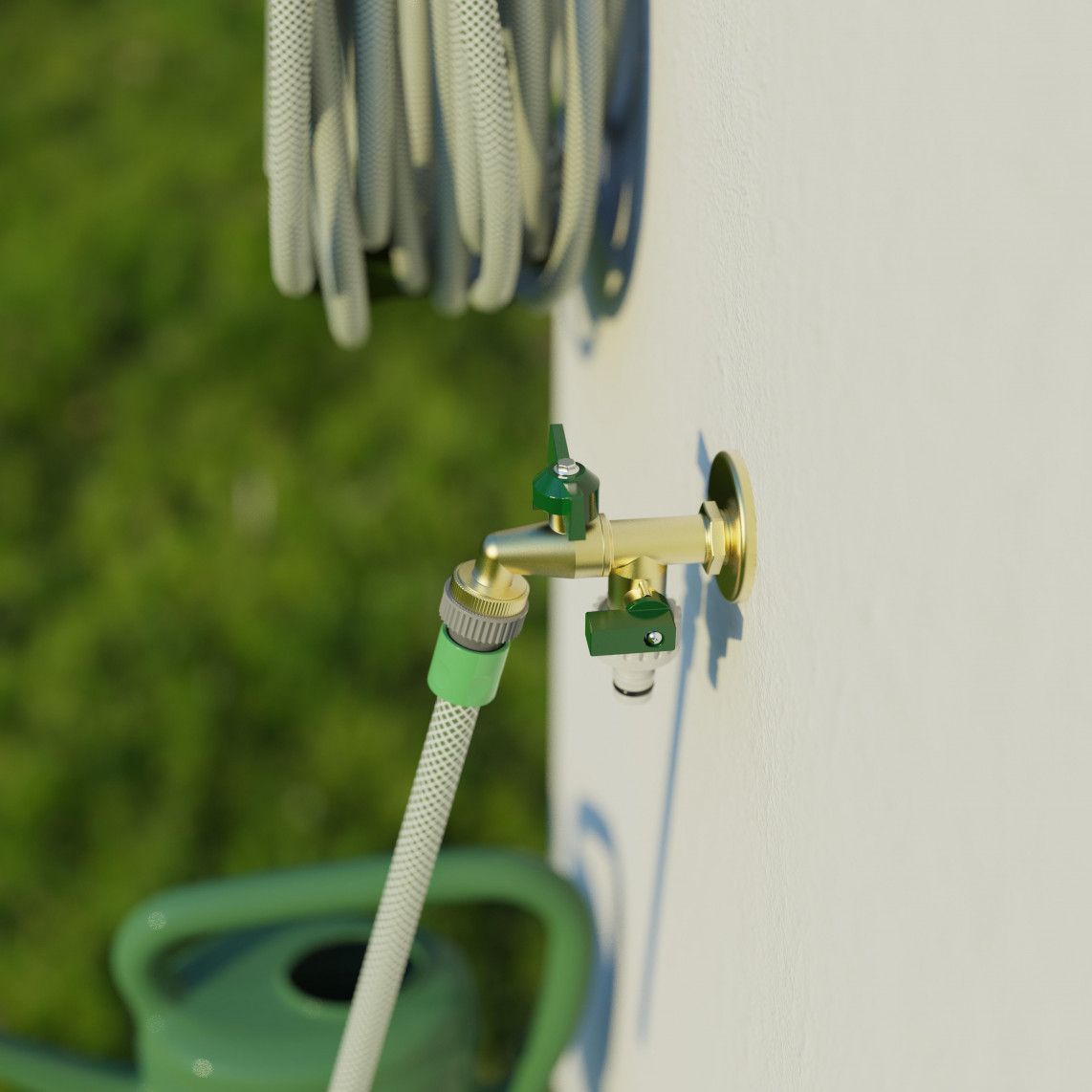 99720224 2-ways-ball-outlet valve, brass, 1/2" male x 3/4" male x 3/4" male vue 9