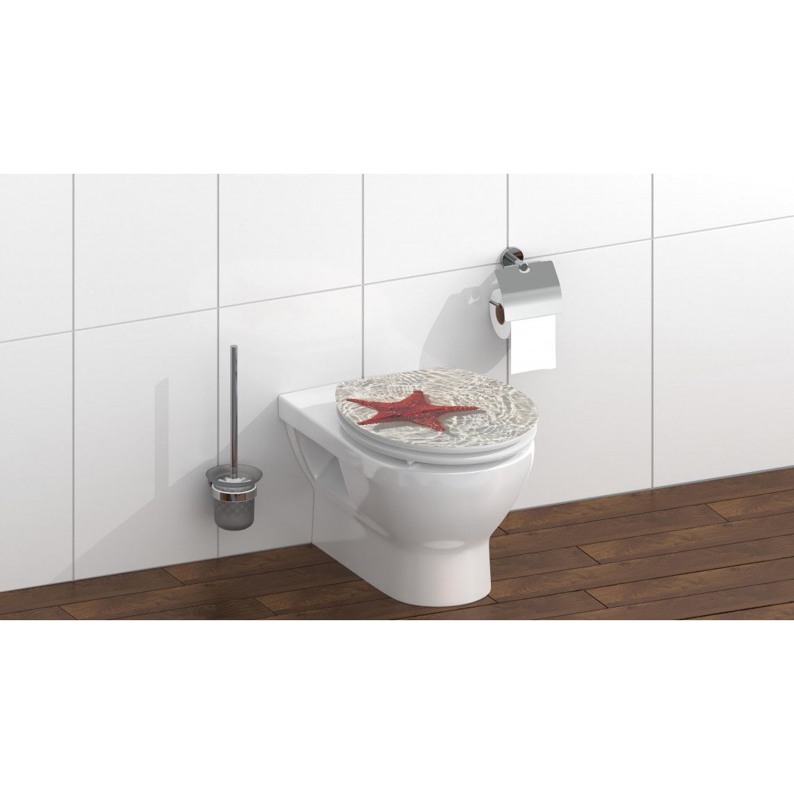 80541 abattant WC en MDF HG RED STARFISH, avec frein de chute vue 8