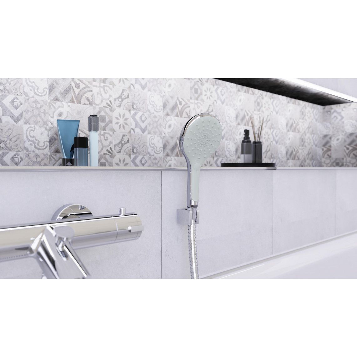 60900 SIRANI Handdouche, chroom/lichtgrijs vue 5