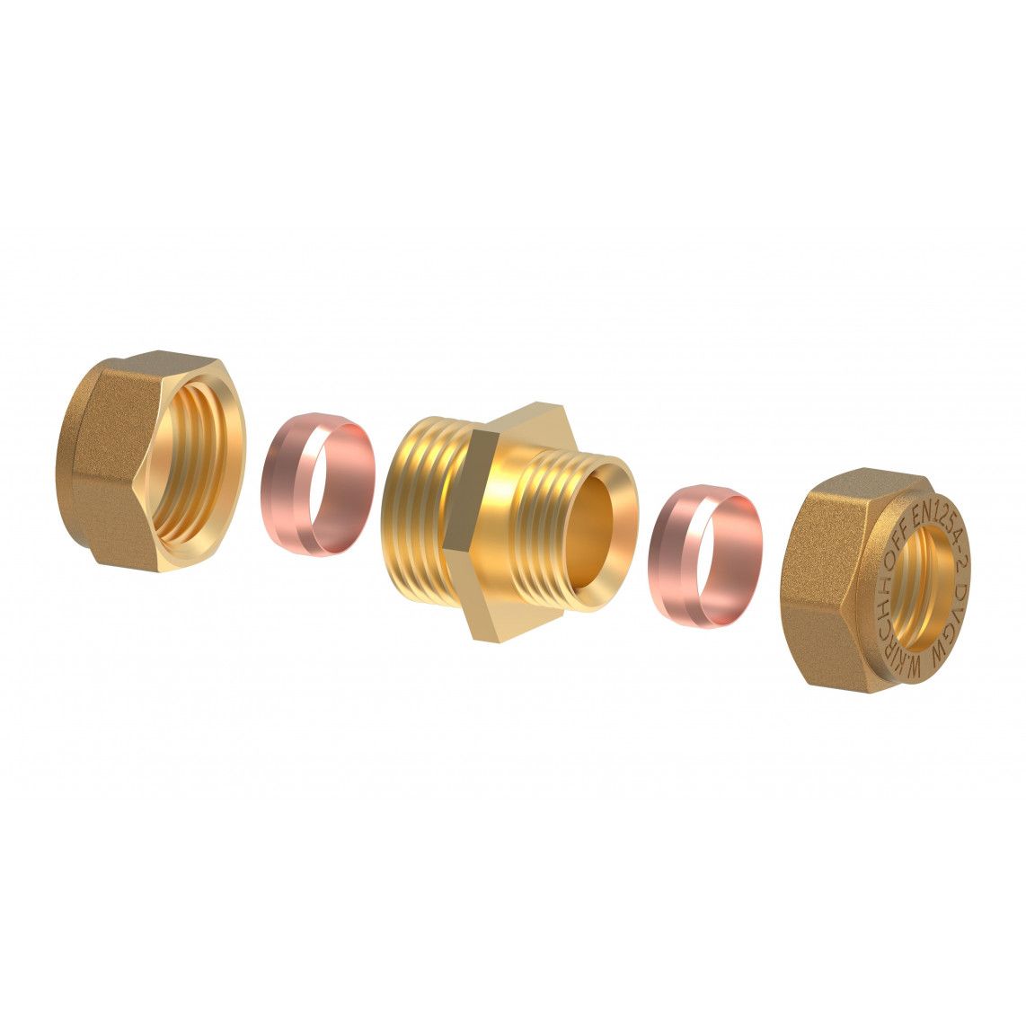 989454617 MS Verloopfitting, blanco, 15 mm x 12 mm, knelfitting voor koperen buis, vue 3