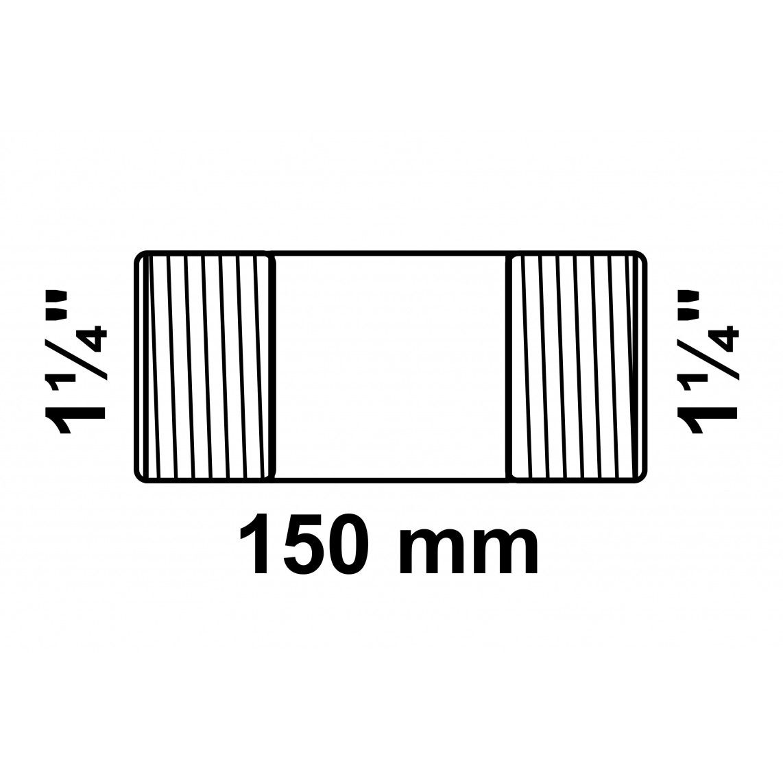 989828855 GI dubbele buisnippel, gegalvaniseerd, 1 1/4" x 150 mm, (23) vue 2