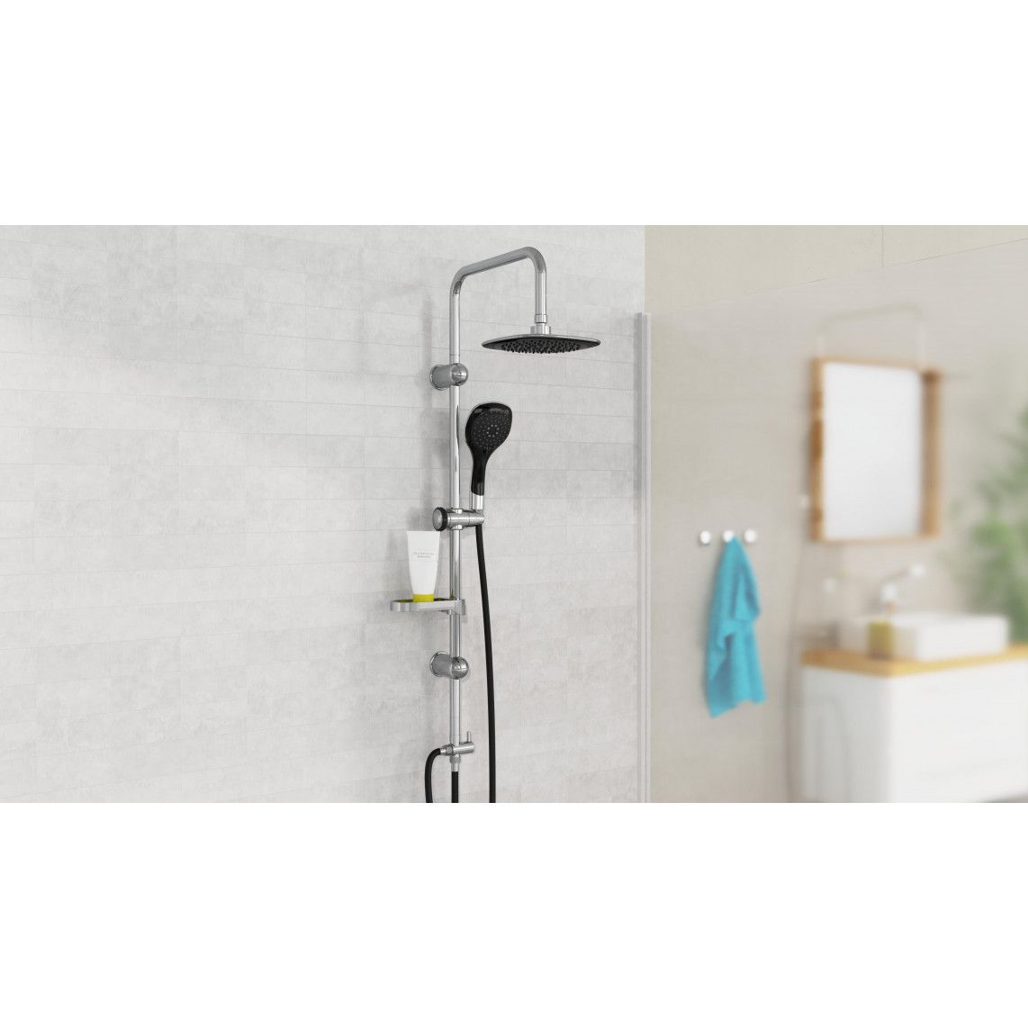 DXLD60088CS DUSCHTRAUM Regendouche set, chroom/zwart vue 6