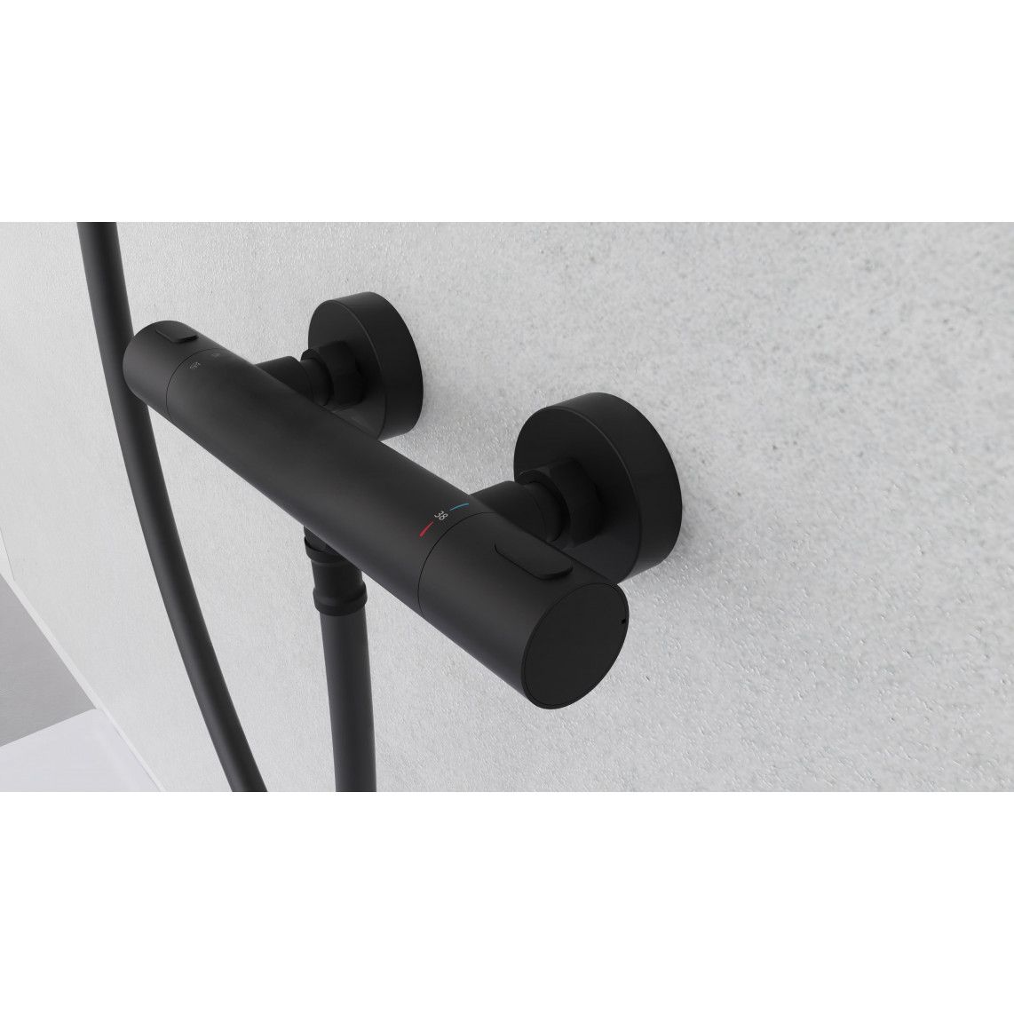 33186 LOS ANGELES Mitigeur thermostatique de douche, noir mat vue 10