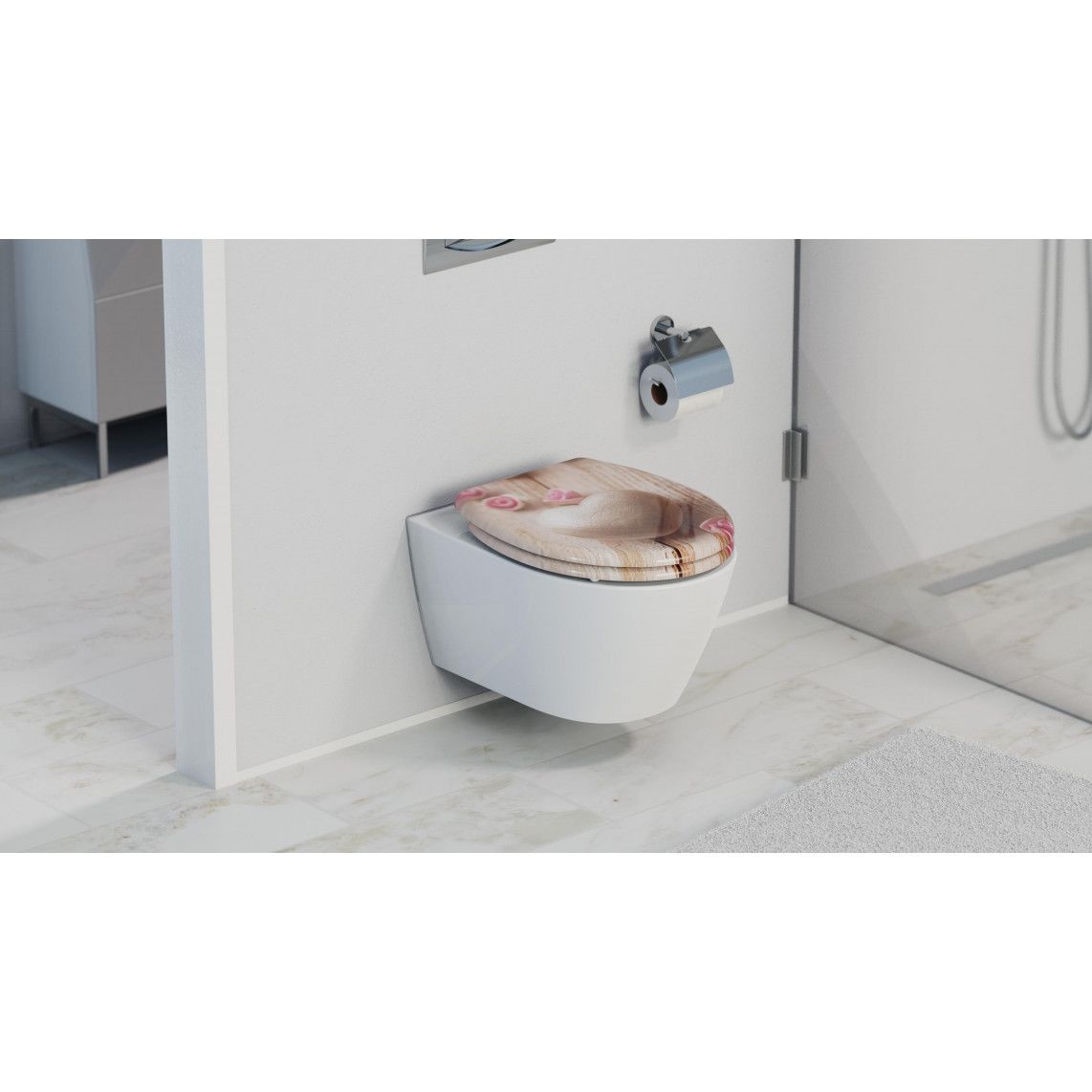 82370 abattant WC en Duroplast ROMANTIC, avec frein de chute et déclipsable vue 9