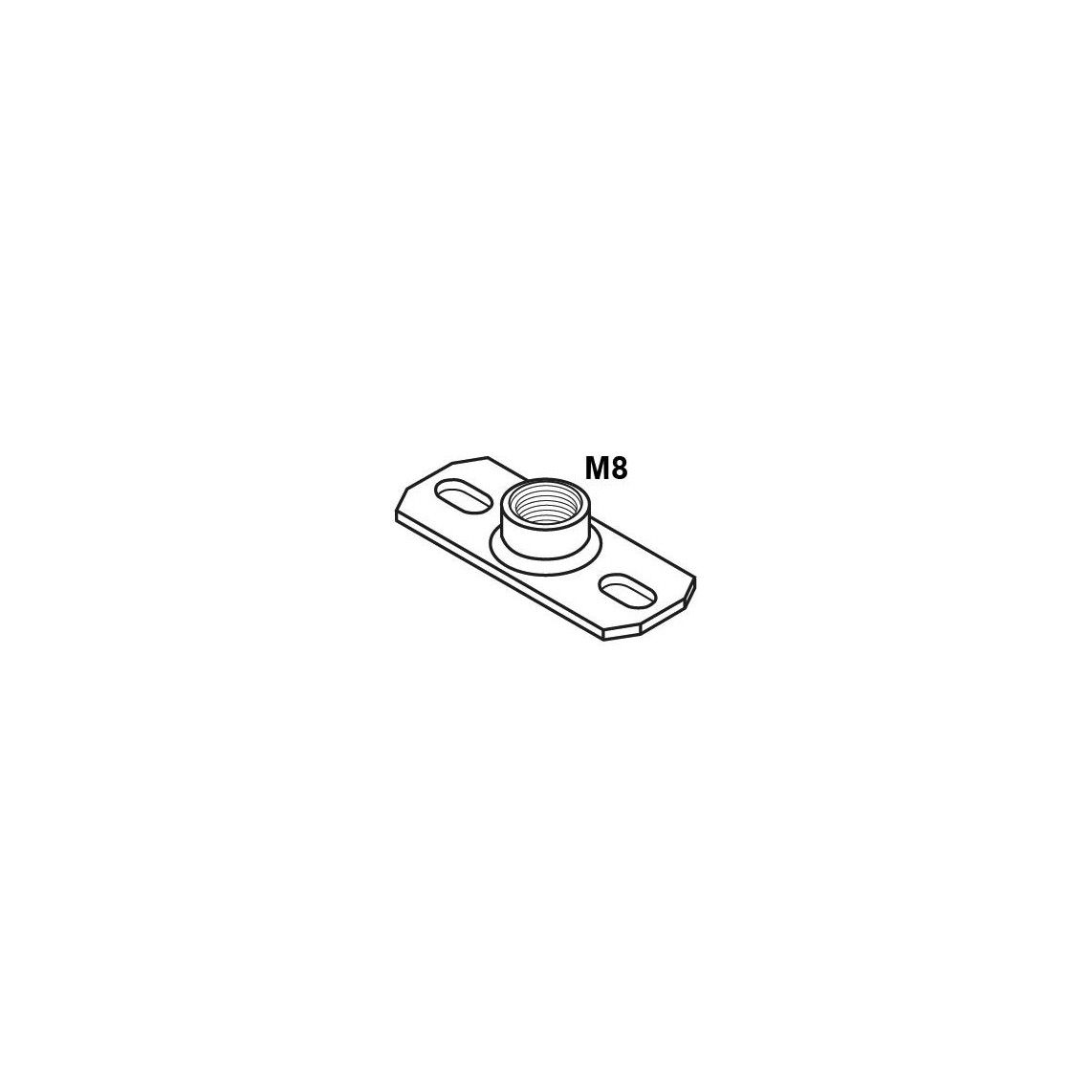 974007055 grondplaat, M8, 2-gats, mof vue 2