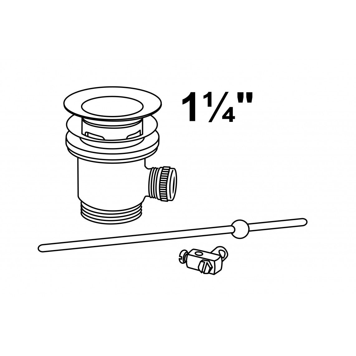 986444016 Pop-up waste set, black matt, 1 1/4", for wash basin vue 3