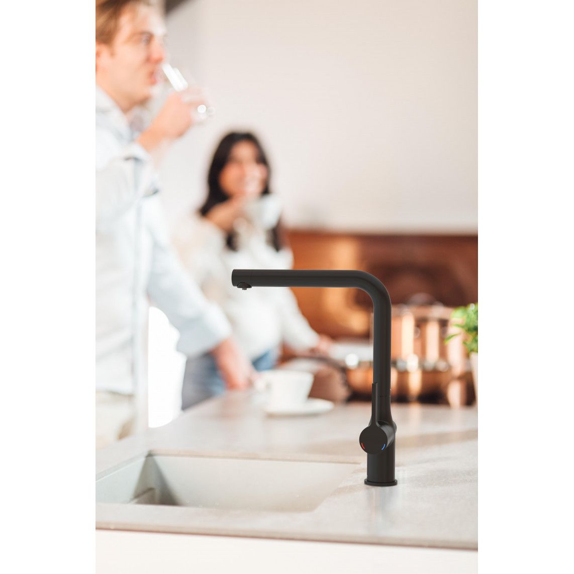 99860 AQUASTAR PRO Drinking water sink mixer, black matt, with filter system vue 8