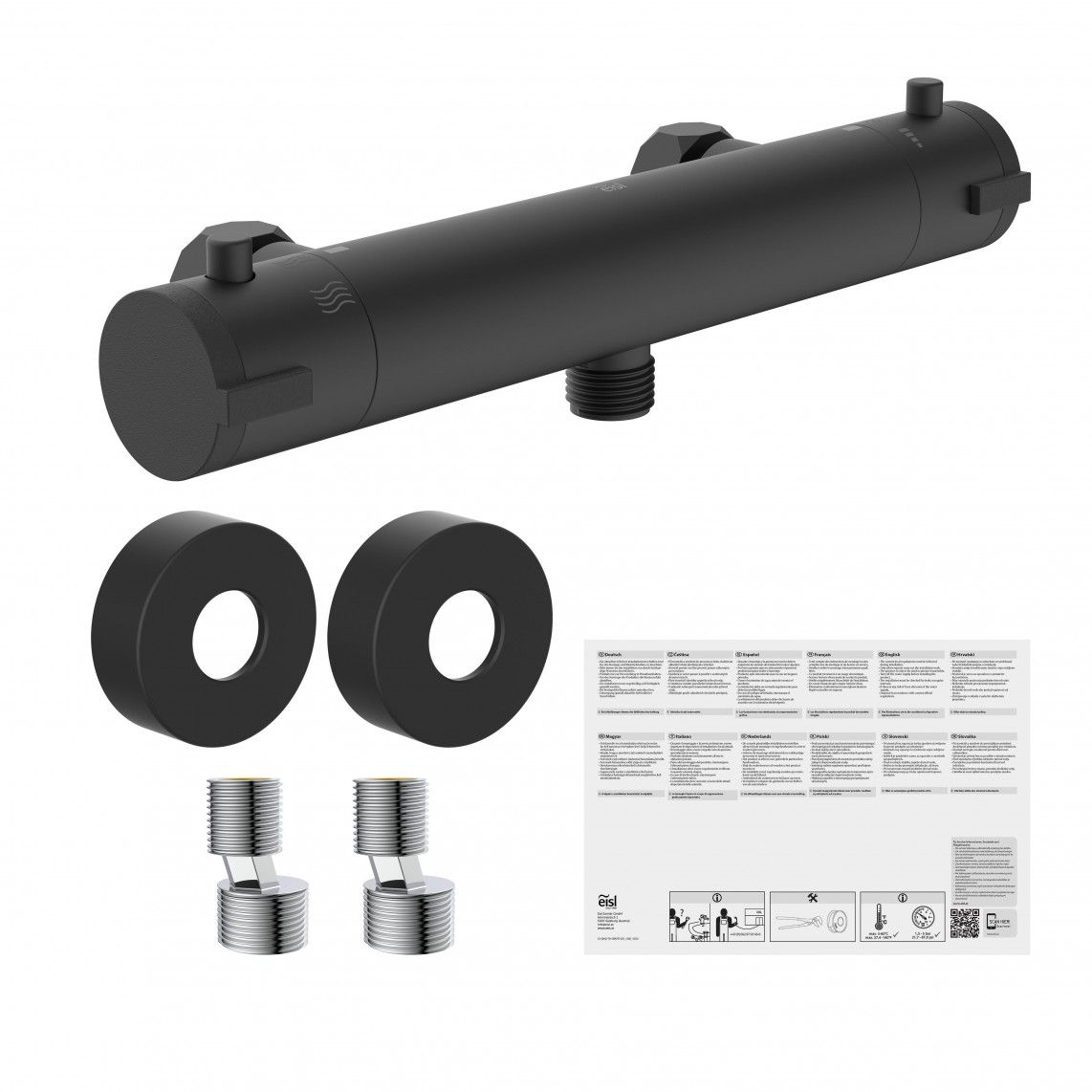 CLT168ACRBL CLAUDIO Thermostatic shower mixer, black matt vue 7