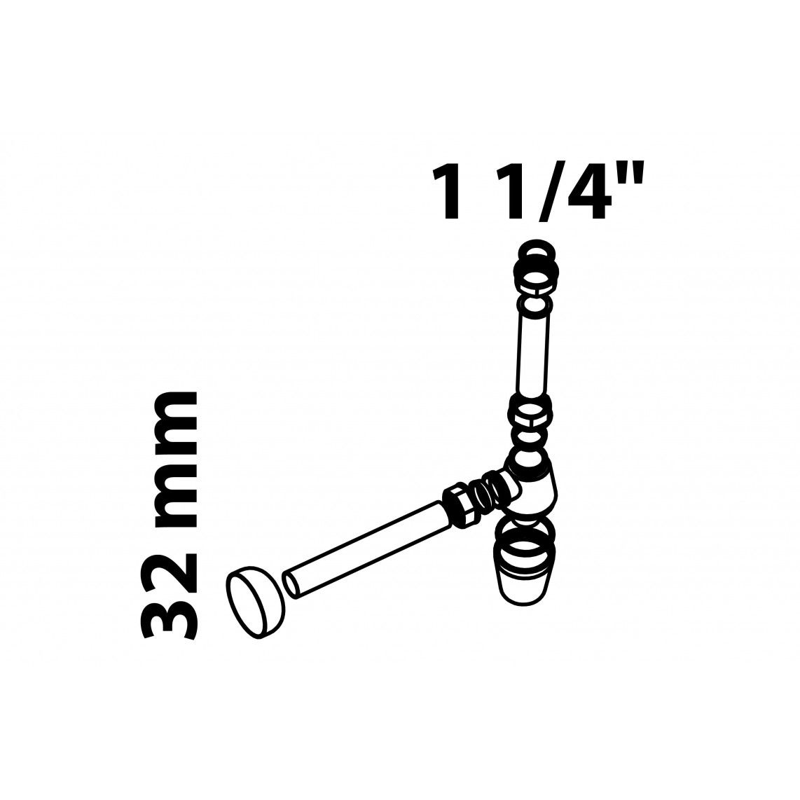 98803048 KS bekersifon, wit, 1 1/4"x32 mm vue 5