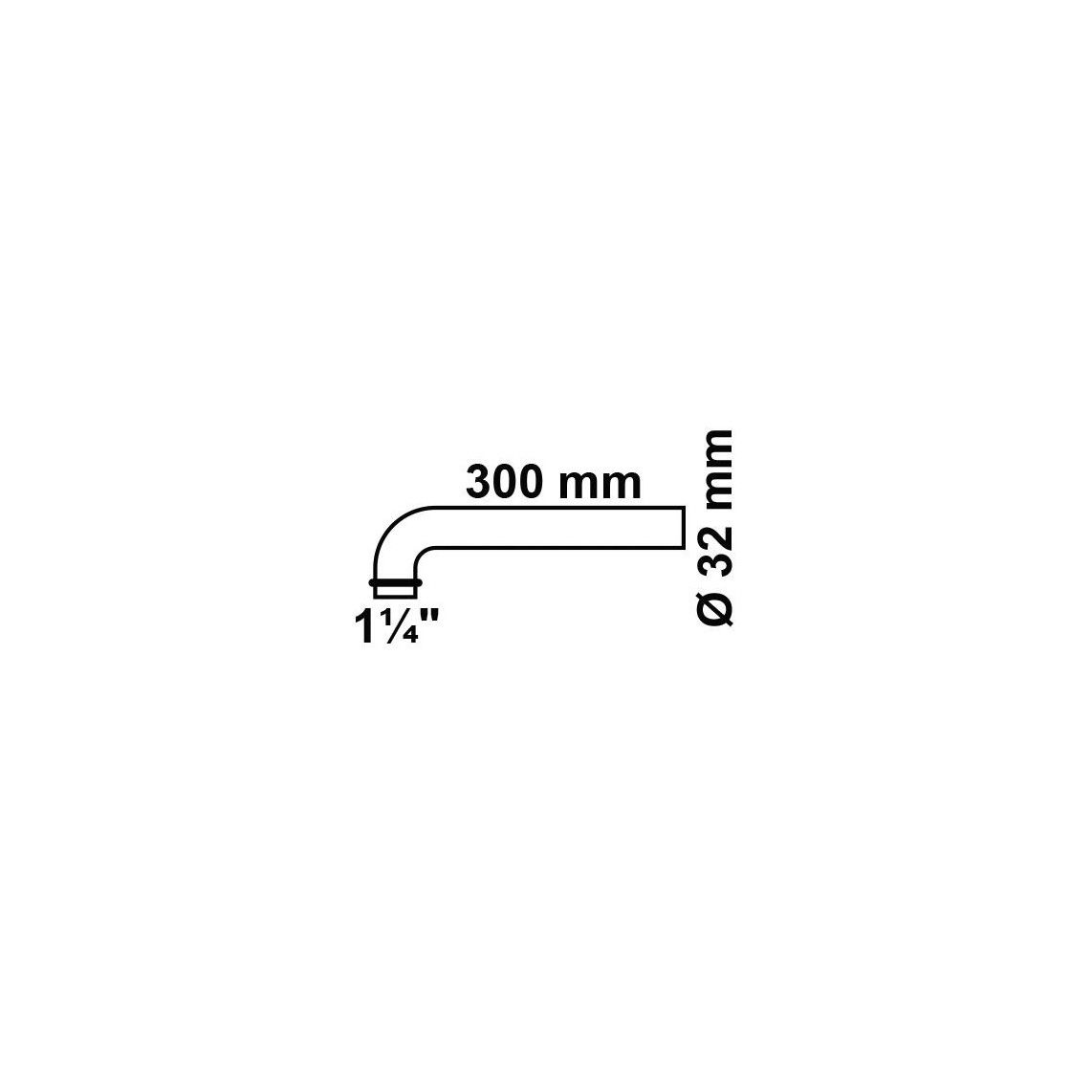 98848518 afvoerbocht, chroom, 1 1/4" x 300 mm x 32 mm vue 2
