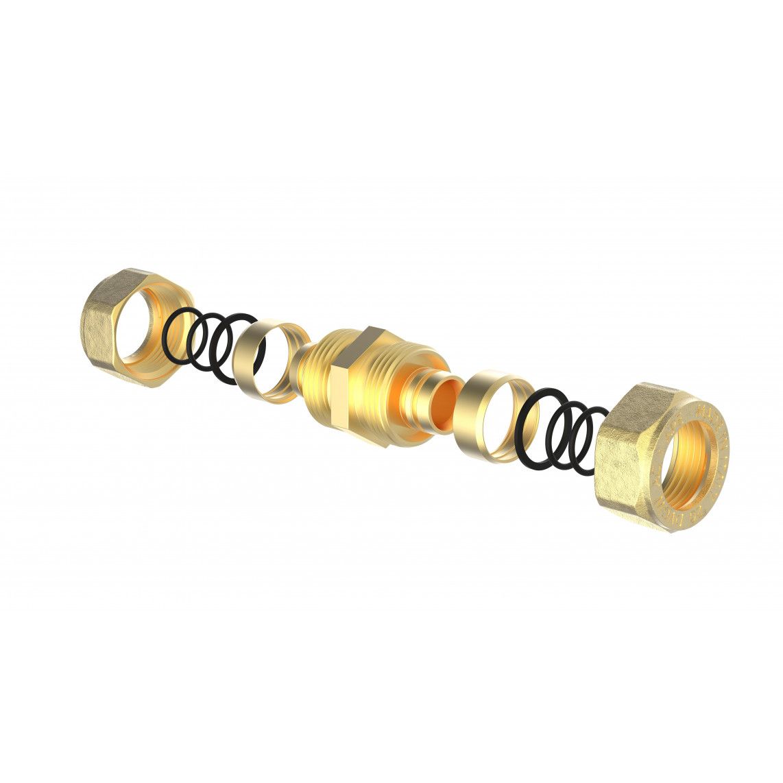 988904155 Connection piece, brass, 16 mm, clamp fitting for multilayer pipe vue 3