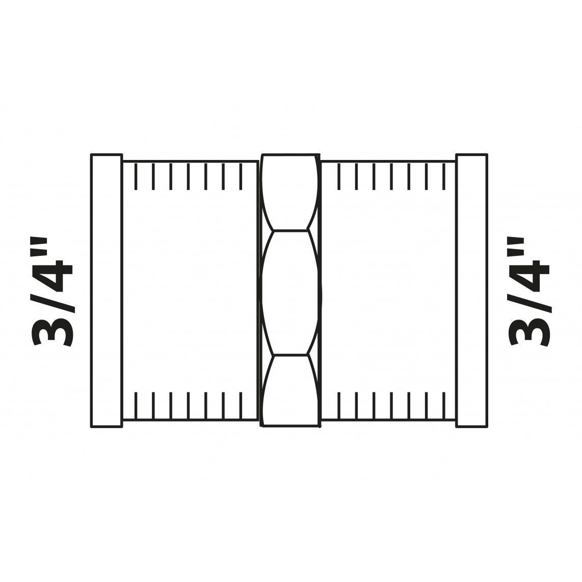 988953313 BR manchon double, vierge, 3/4" F, (3270) vue 2
