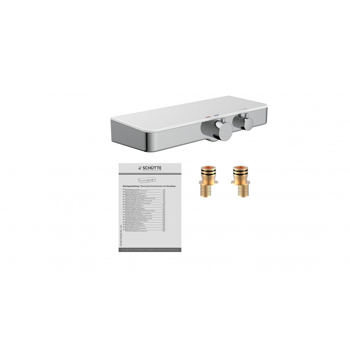60535 OCEAN Mitigeur thermostatique de douche, chromé/blanc, avec tablette vue 6