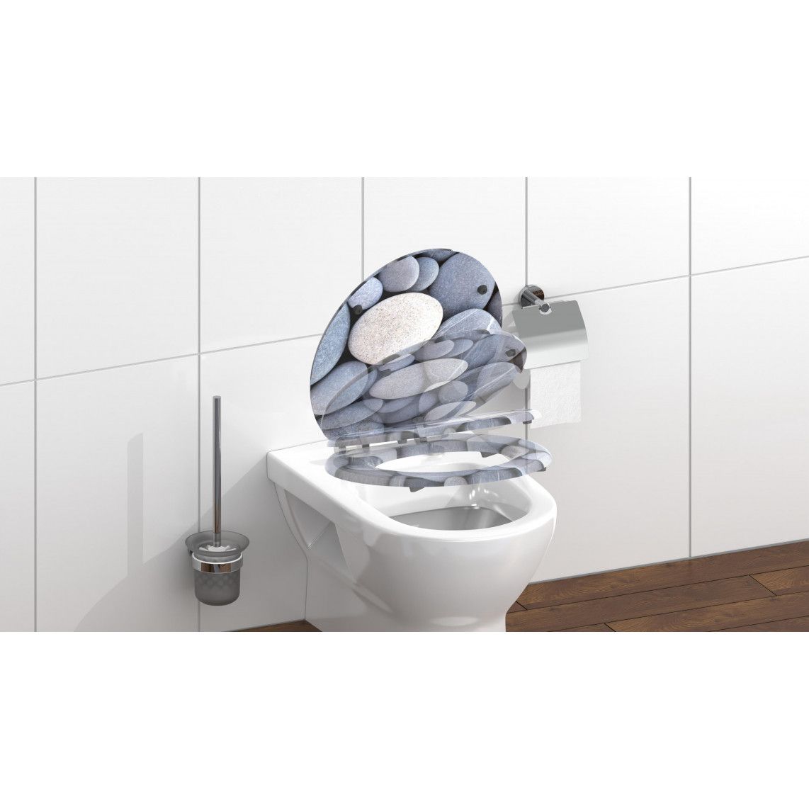 80130 abattant WC en MDF GREY STONES, avec frein de chute vue 9