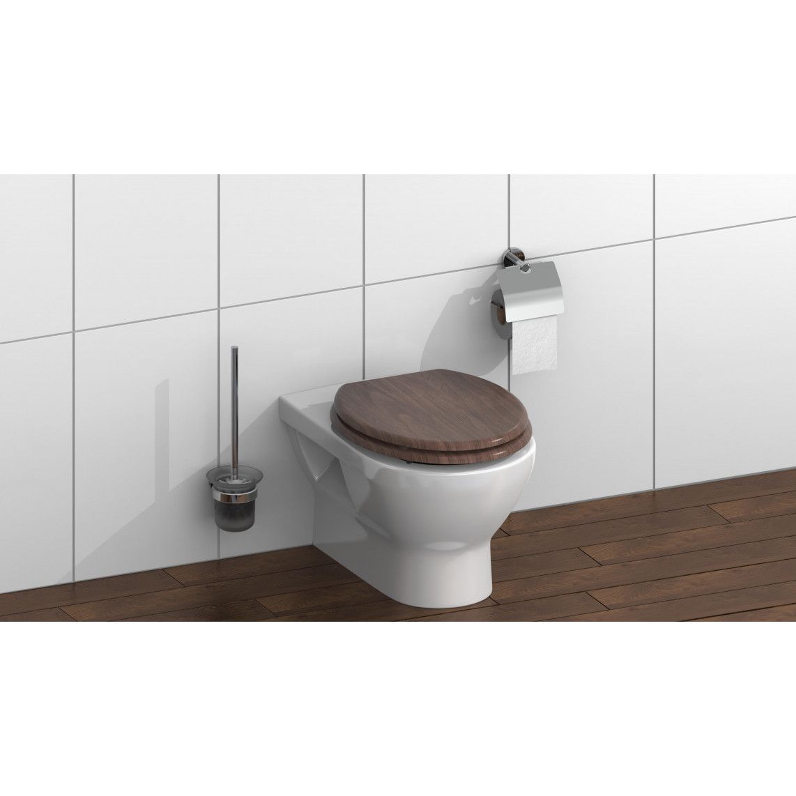 80193 MDF WC-zitting DARK WOOD, met valrem vue 8