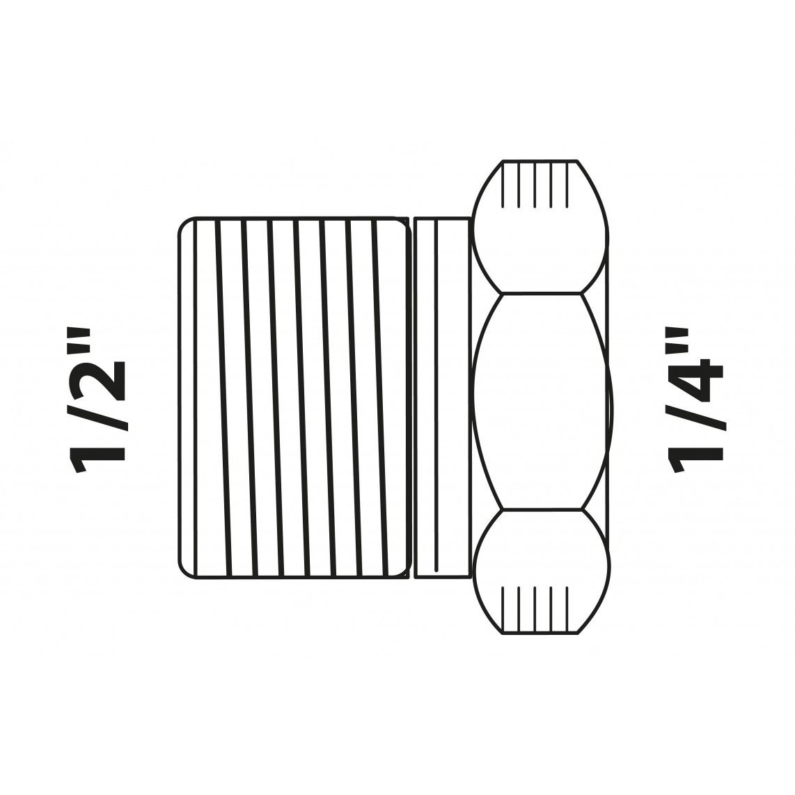988950055 BR verloopstuk, blanco, 1/2"BU x 1/4"BI, (3241) vue 2