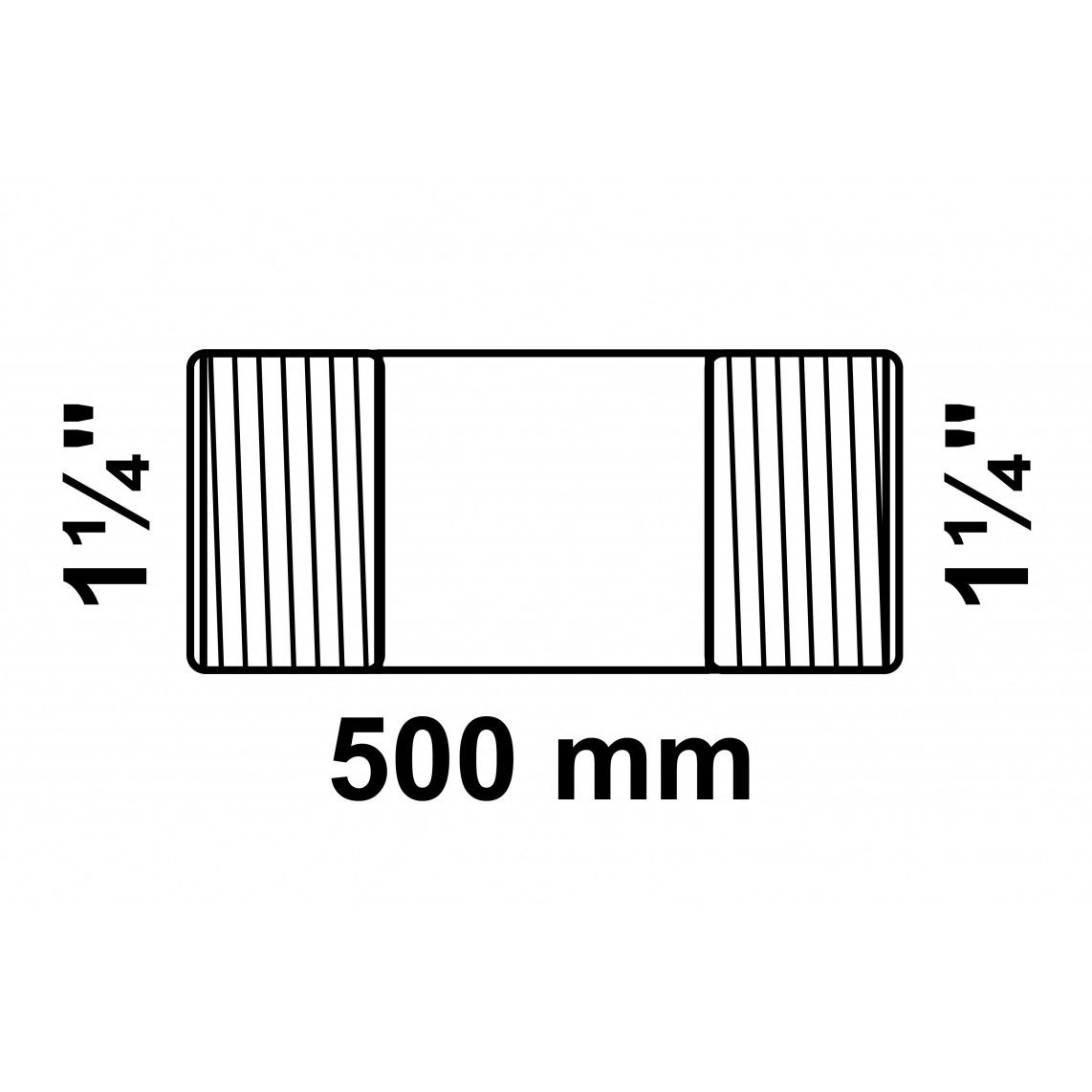 989829655 Barrel nipple, malleable galvanized, 1 1/4" x 500 mm vue 2