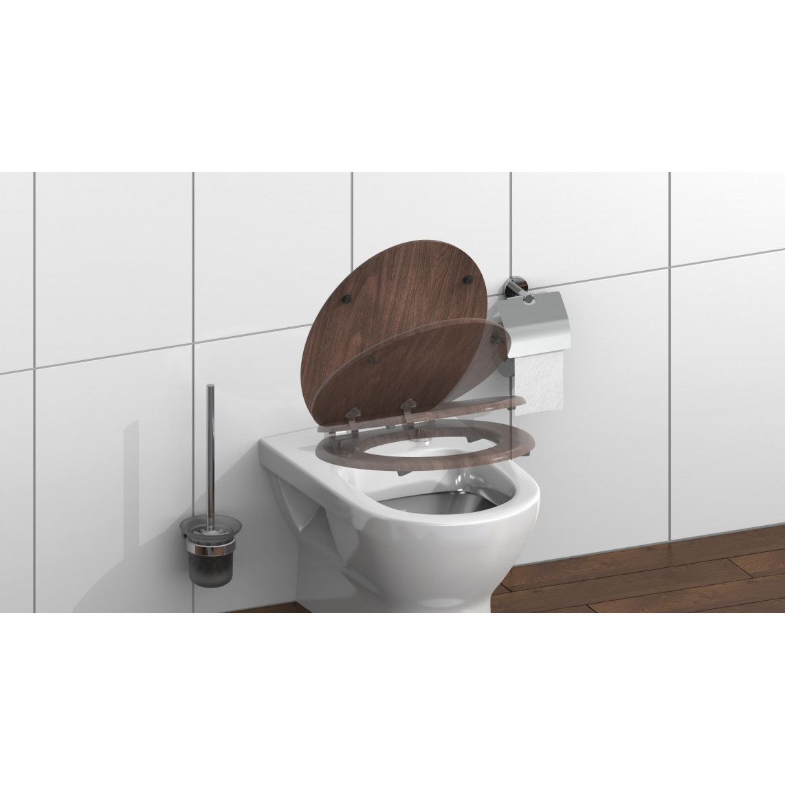 80193 MDF WC-zitting DARK WOOD, met valrem vue 9