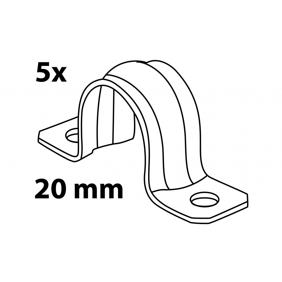 973801555 Pipe band clamp, double, galvanized, 20 mm (5x) vue 2